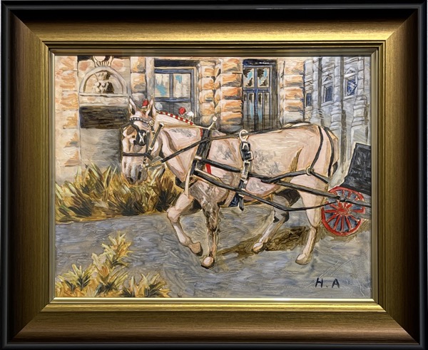 H.Aさん「馬車道」	油彩